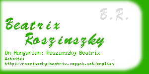 beatrix roszinszky business card